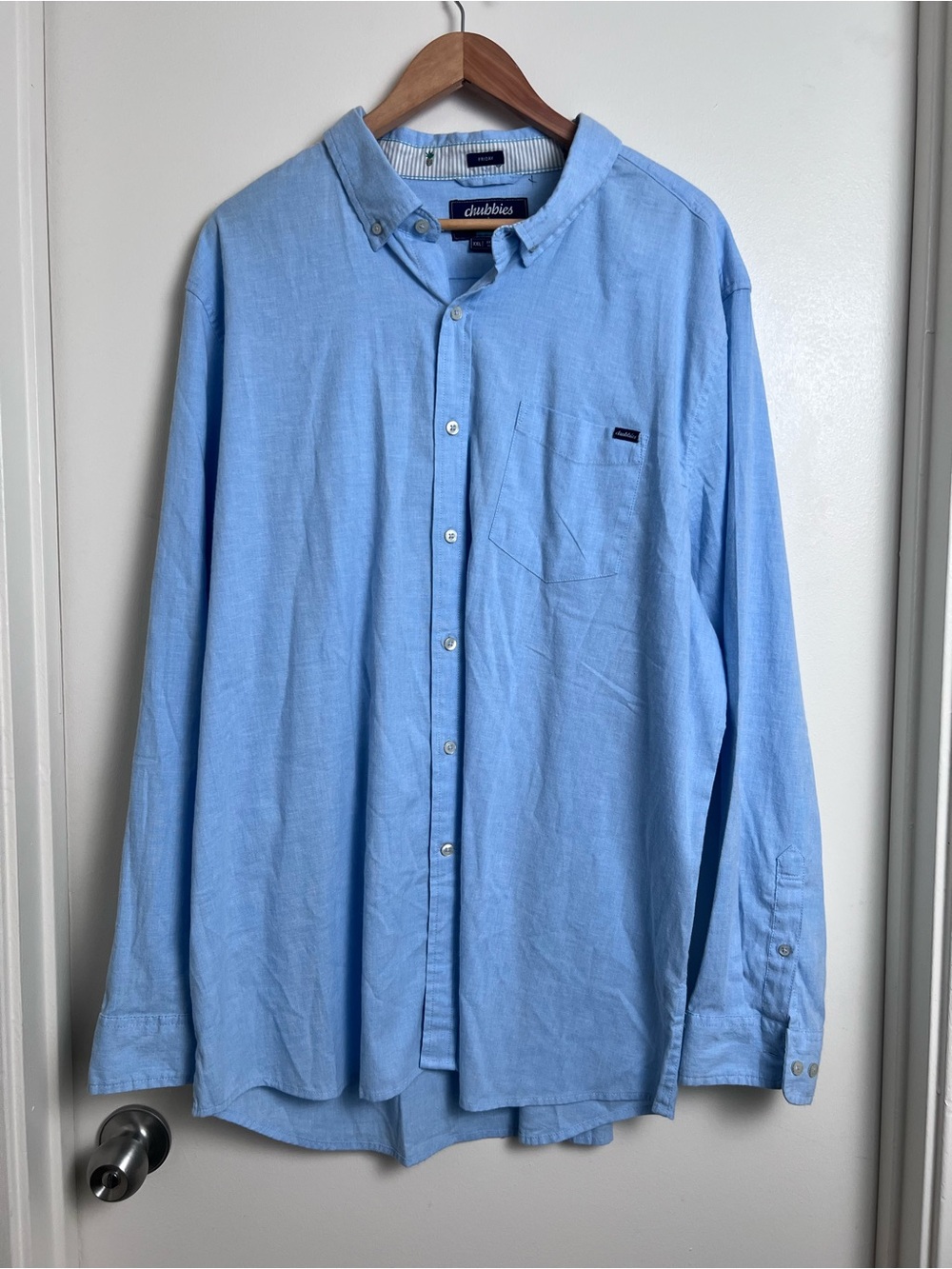 Chubbies Friday Light Blue Oxford Button Down Shirt Men's XXL